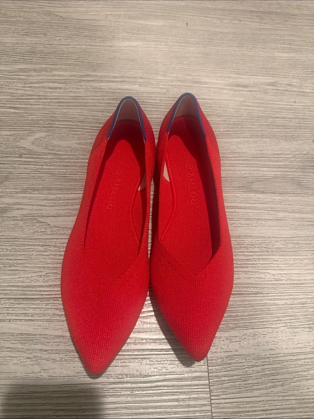 Rothy's Pointed Red Knit Flats - Women's